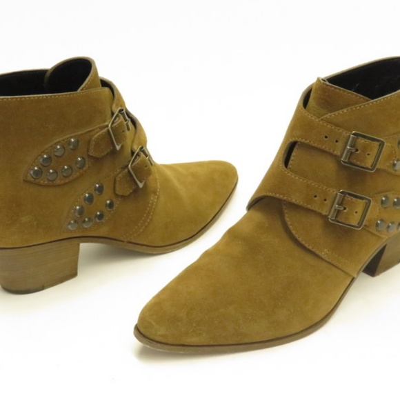 Saint Laurent Rock Double Buckle Ankle Boots - Picture 2 of 8